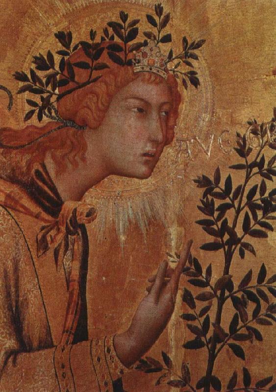 Simone Martini angeln gabriel, bebadelsen oil painting picture